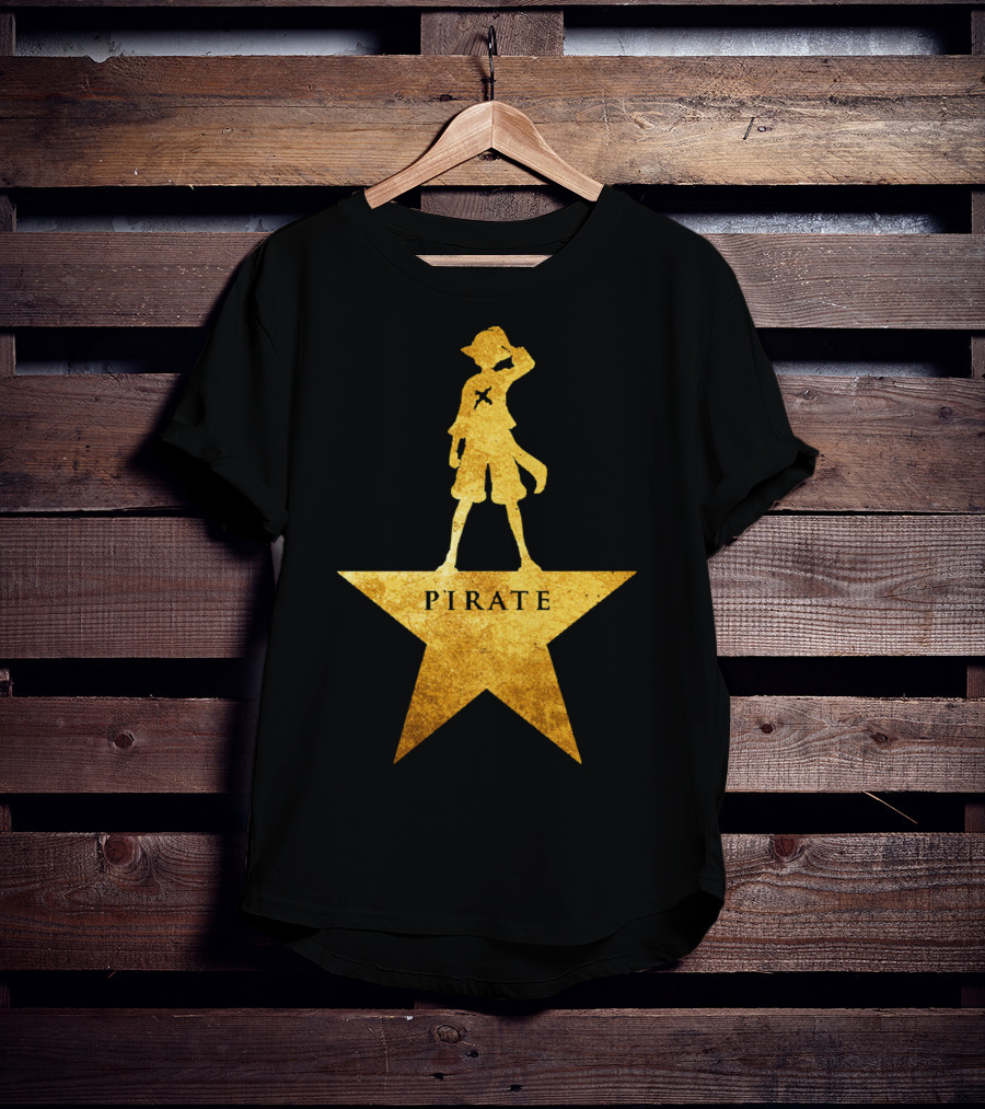 Pirate Star Gold Silhouette One Piece Luffy T-Shirt