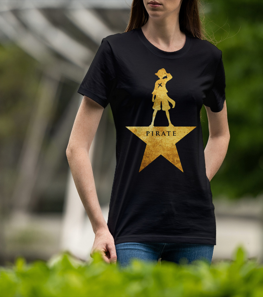 Pirate Star Gold Silhouette One Piece Luffy T-Shirt