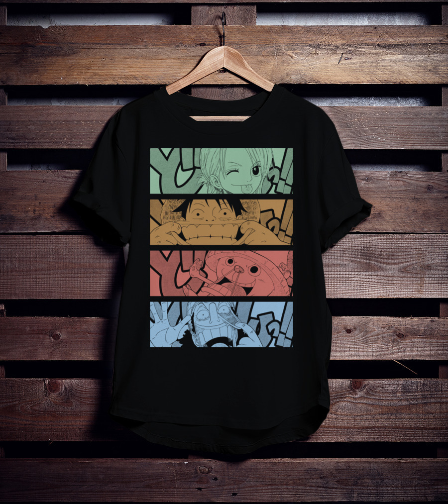 One Piece Keep Smiling Comic Characters T-Shirt