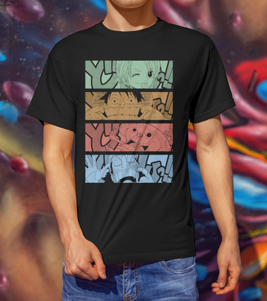 One Piece Keep Smiling Comic Characters T-Shirt