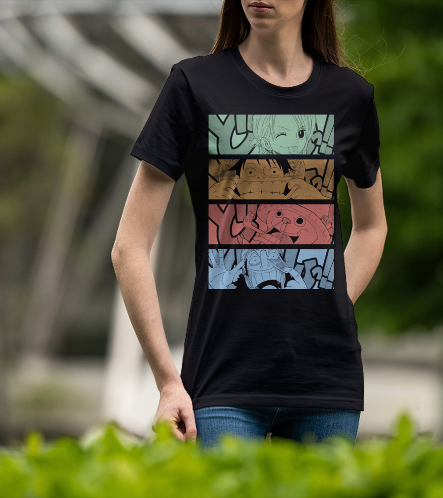 One Piece Keep Smiling Comic Characters T-Shirt