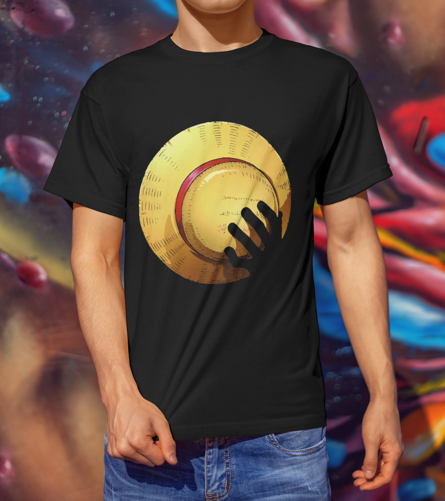 KEEP THE HAT Straw Hat Hand T-Shirt