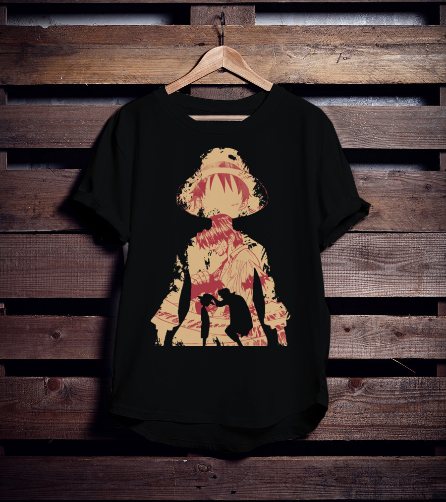 Luffy Shanks Silhouette Straw Hat Mentorship Scene T-Shirt