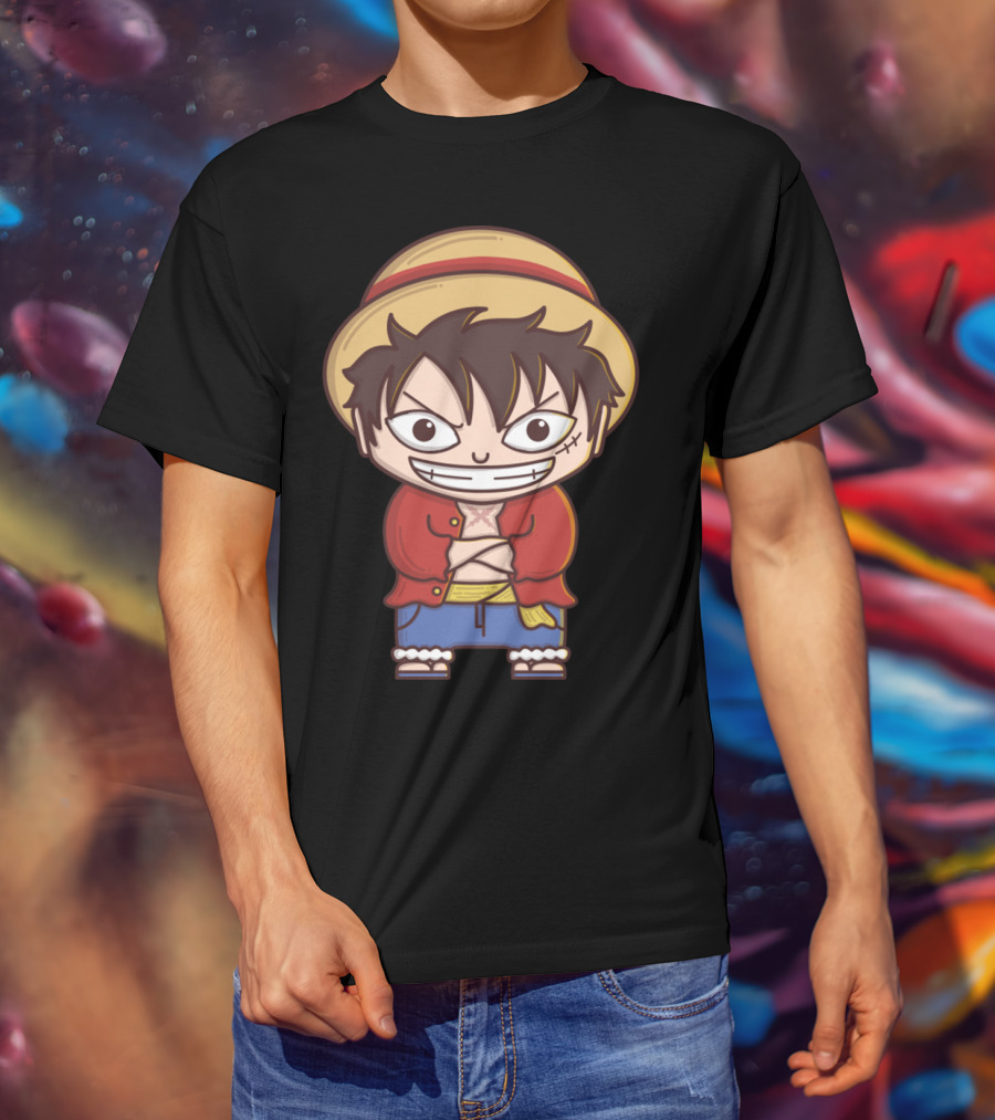 Luffy Si Topi Jerami Straw Hat Pirate Anime Character T-Shirt