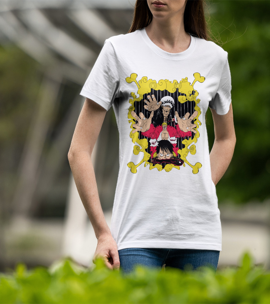 Dressrosa Saga One Piece Luffy Law Doflamingo T-Shirt