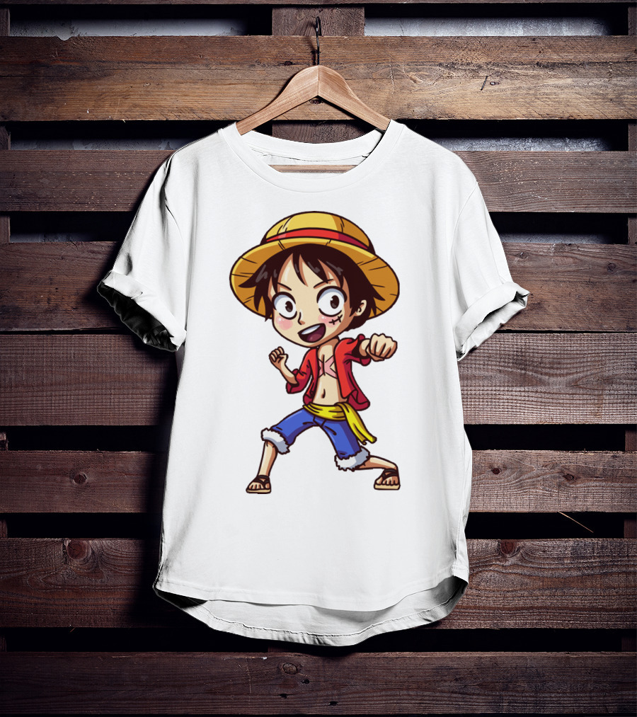 Luffy Chibi One Piece Straw Hat Pirate Anime Character T-Shirt