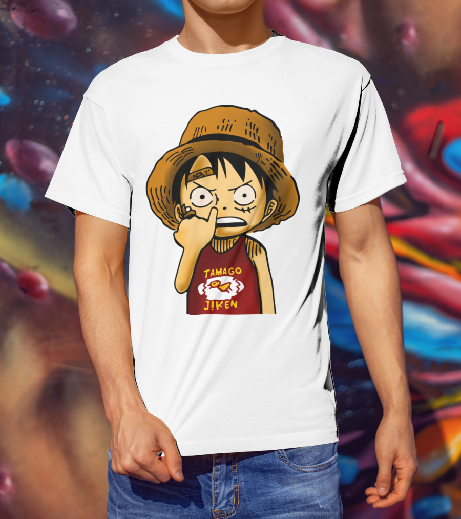Luffy Childhood Tamago Jiken Iconic Straw Hat Young Luffy T-Shirt