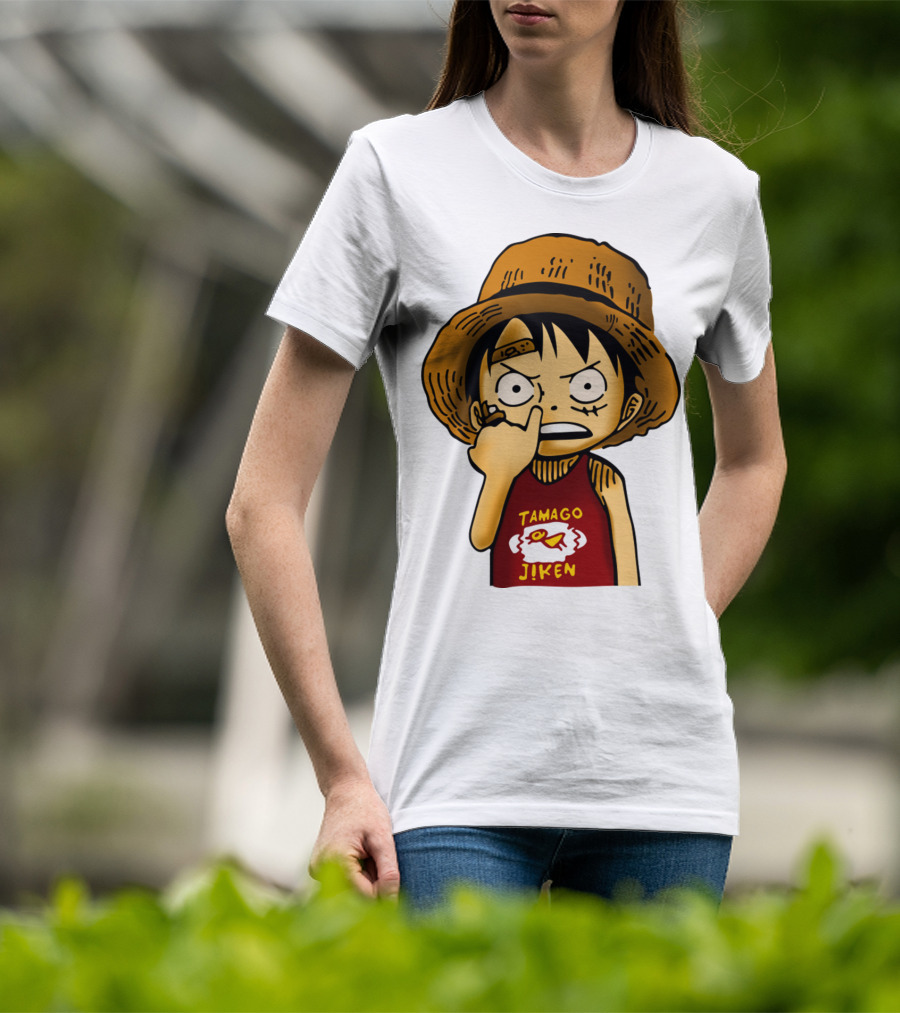 Luffy Childhood Tamago Jiken Iconic Straw Hat Young Luffy T-Shirt