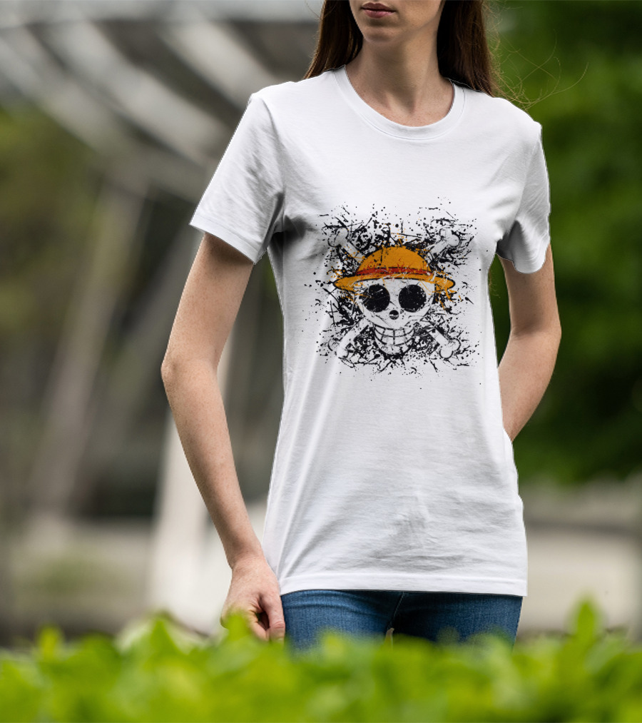 One Piece Iwara Skull Symbol With Straw Hat T-Shirt
