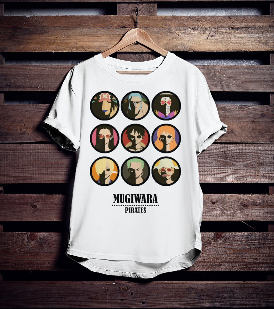 Mugiwara Pirates One Piece Characters Circles T-Shirt