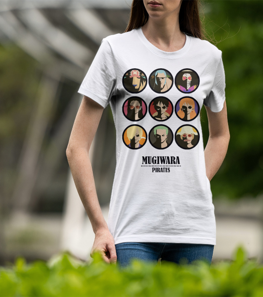 Mugiwara Pirates One Piece Characters Circles T-Shirt
