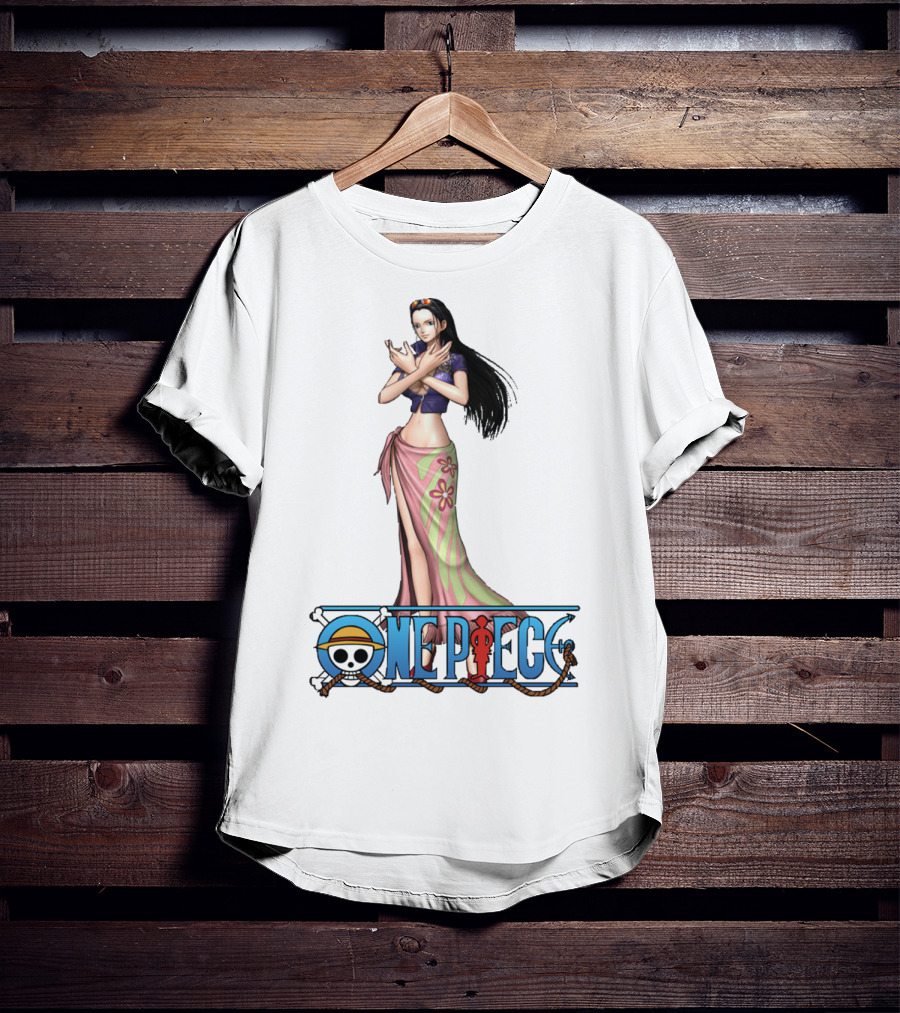 One Piece Nico Robin Anime Character With Straw Hat Pirate T-Shirt