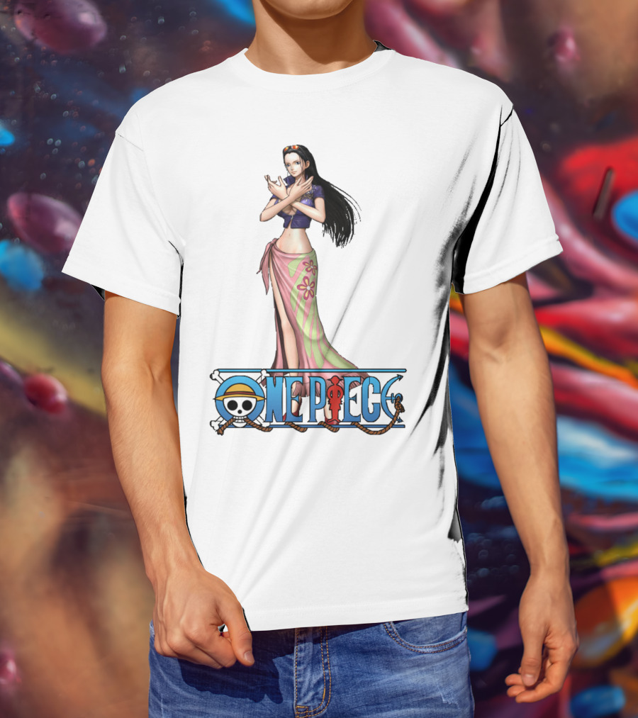 One Piece Nico Robin Anime Character With Straw Hat Pirate T-Shirt
