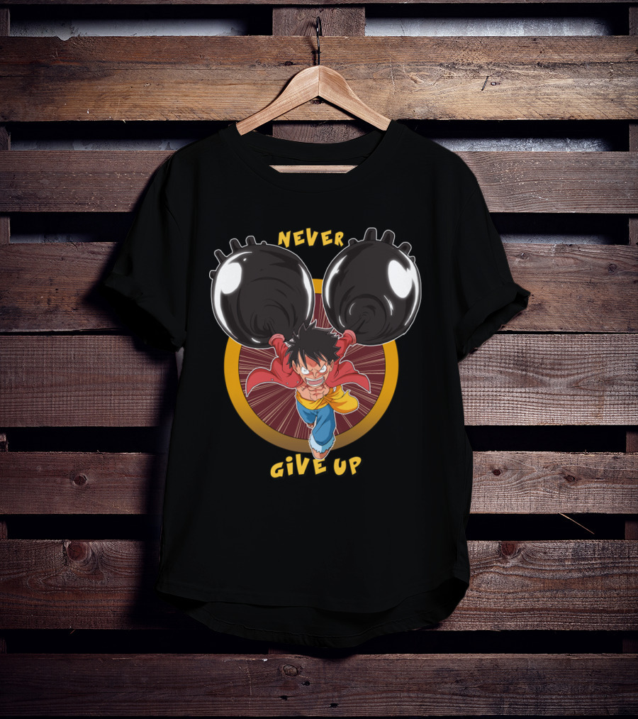 Luffy Enraged Never Give Up T-Shirt