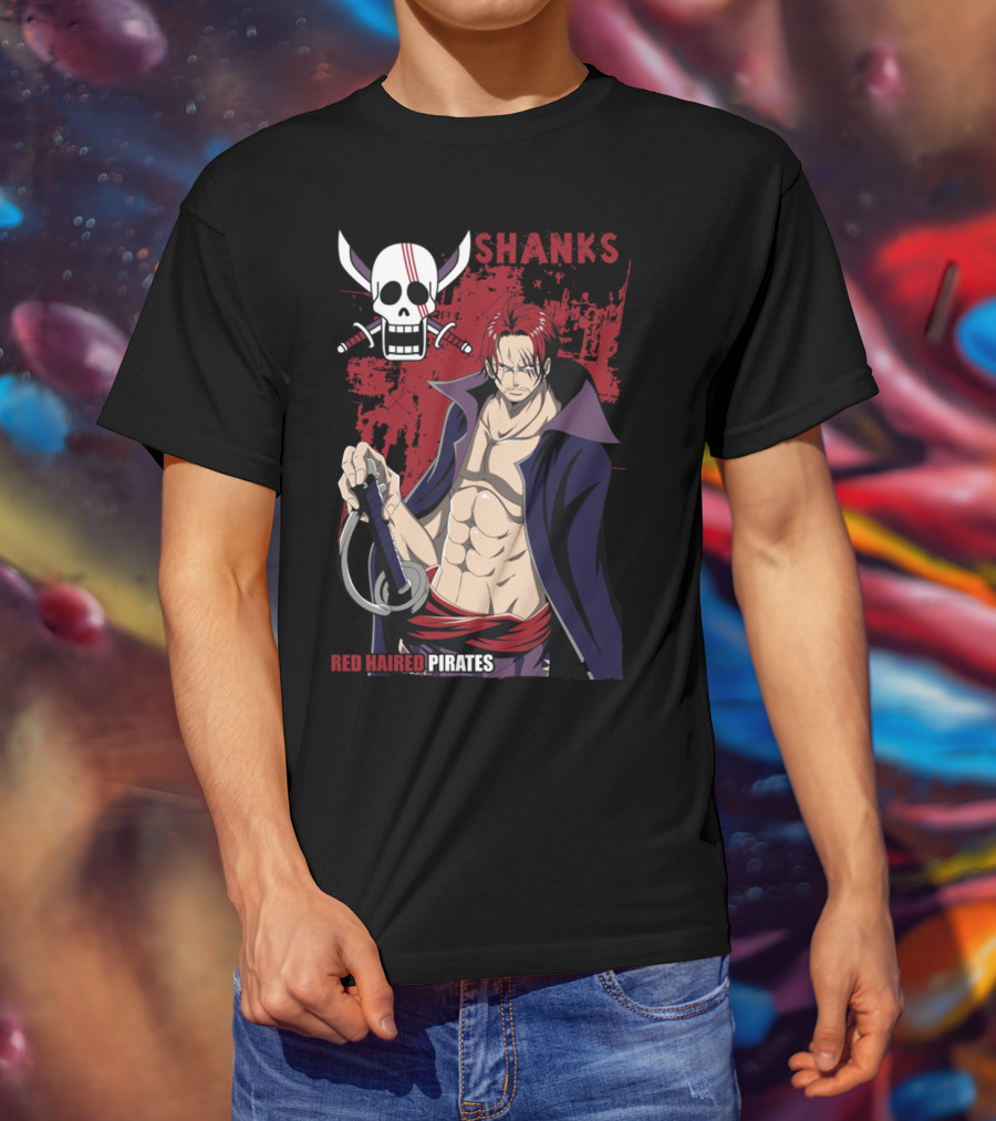 Red Haired Pirates Shanks Skull Symbol Manga T-Shirt