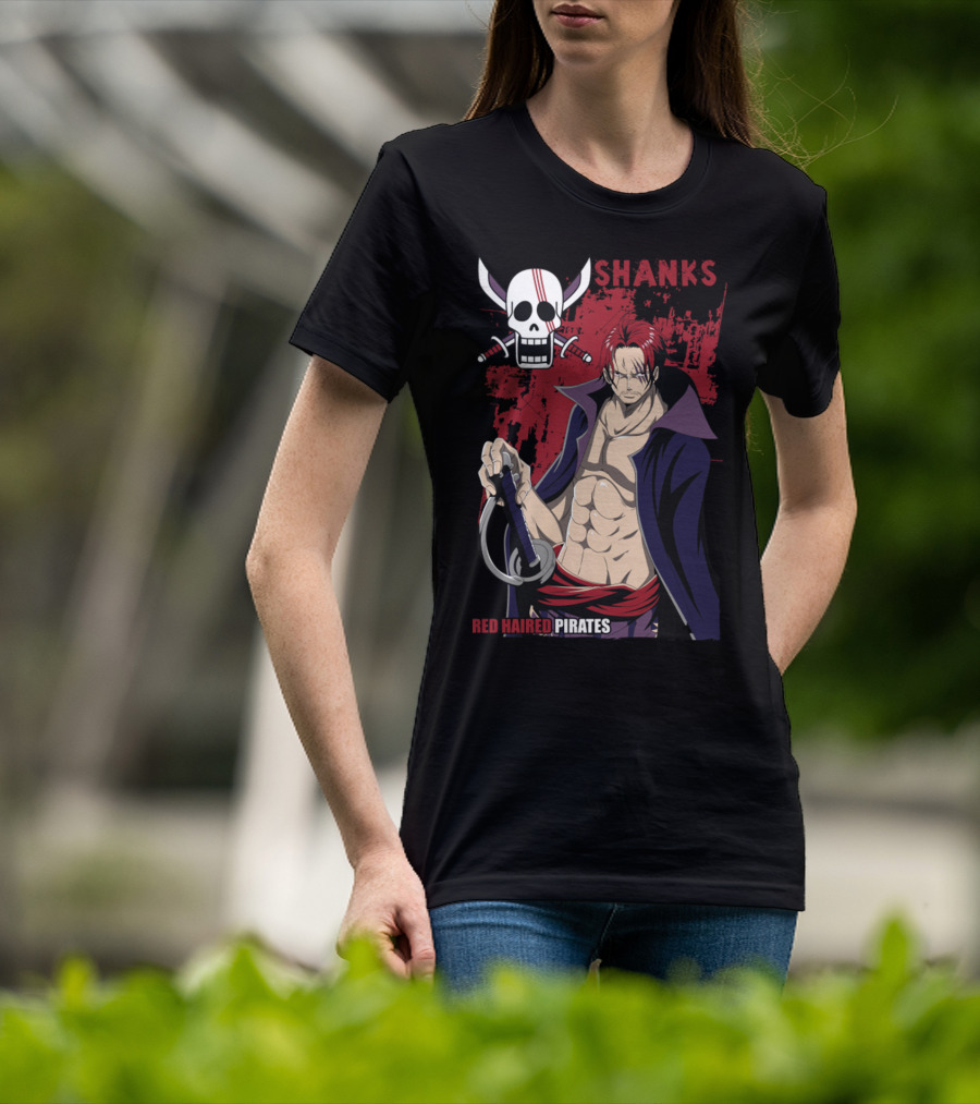 Red Haired Pirates Shanks Skull Symbol Manga T-Shirt