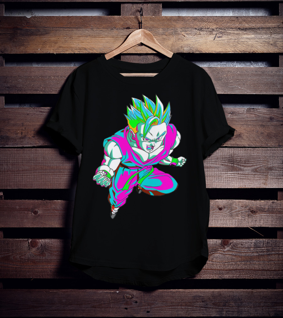Anime Vaporwave 90s Super Saiyan Style Retro Neon Aesthetic T-Shirt
