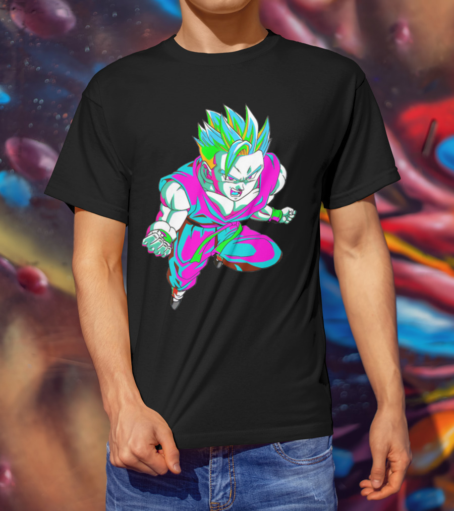 Anime Vaporwave 90s Super Saiyan Style Retro Neon Aesthetic T-Shirt