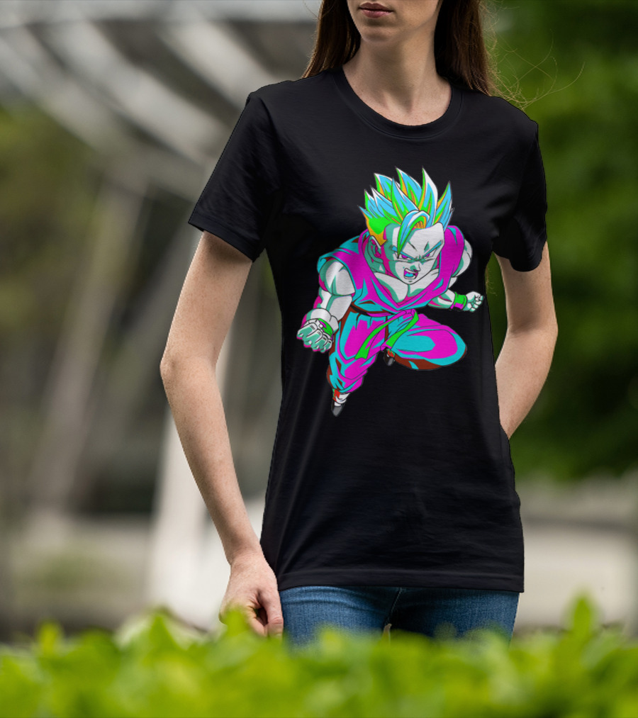 Anime Vaporwave 90s Super Saiyan Style Retro Neon Aesthetic T-Shirt