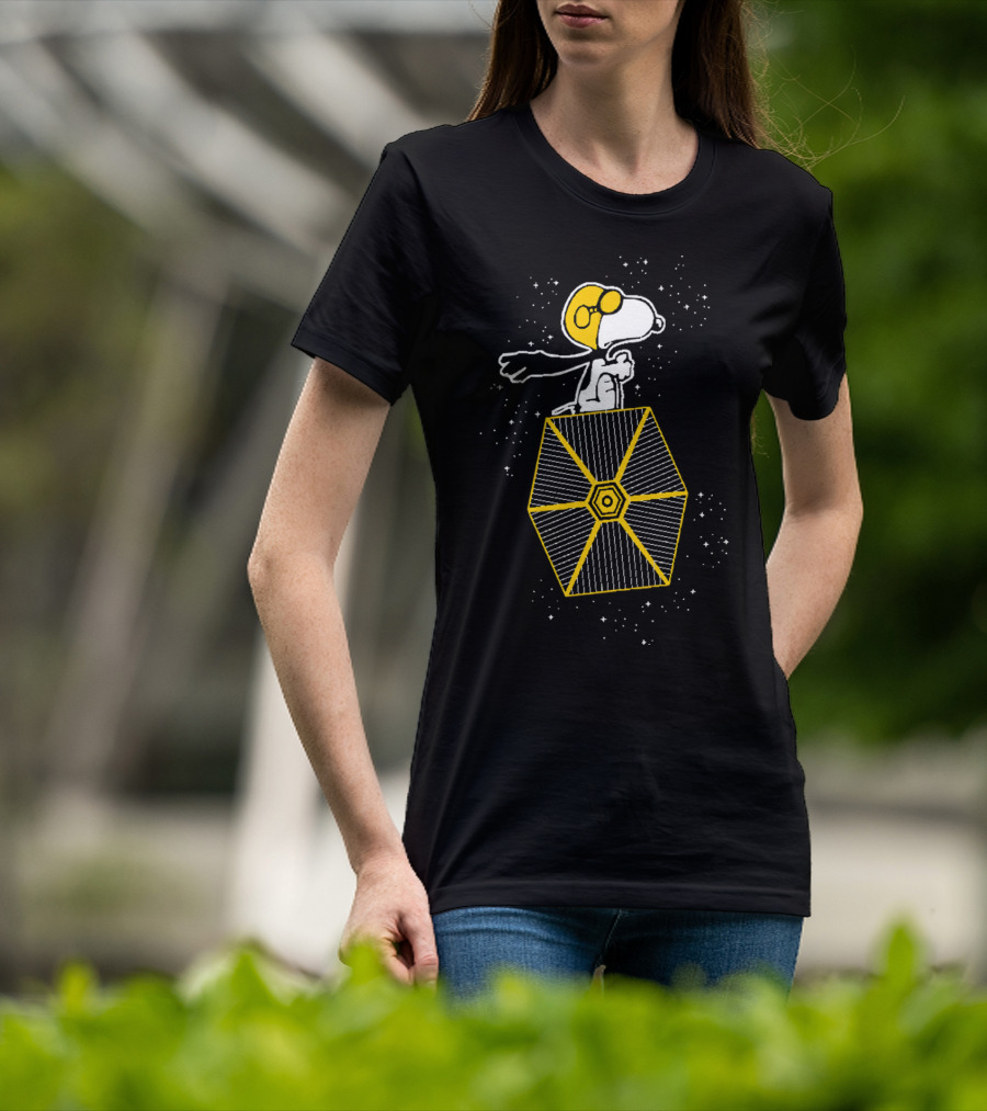 Snoopy Imperial Flying Ace Tie Fighter Star Wars Crossover T-Shirt