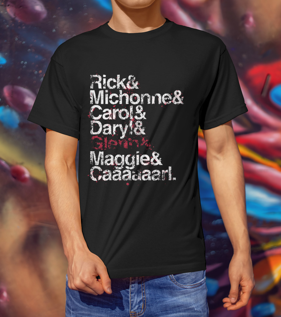 Rick And Michonne And Carol And Daryl And Maggie And Caaaaarl Spoiler Version T-Shirt