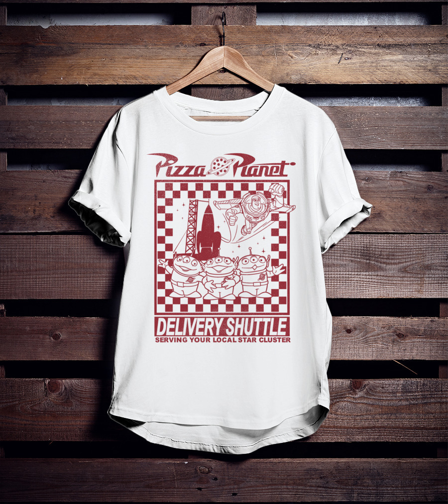 Pizza Planet Delivery Shuttle Serving Your Local Star Cluster T-Shirt