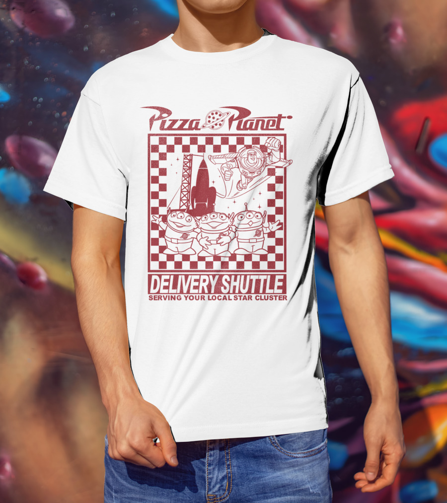 Pizza Planet Delivery Shuttle Serving Your Local Star Cluster T-Shirt