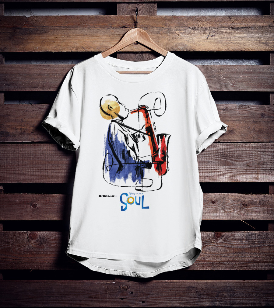 Disney Pixar Soul Watercolor Saxophonist T-Shirt