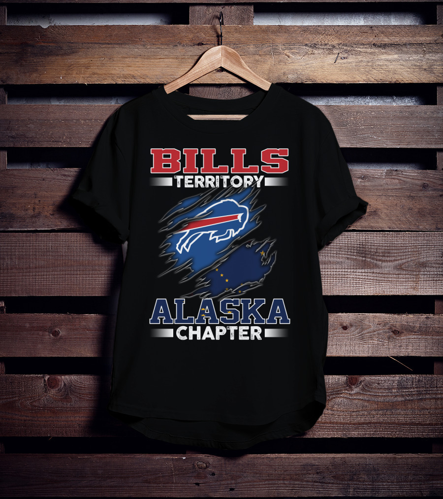BILLS Territory Alaska Chapter Buffalo Icon With State Flag Elements T-Shirt