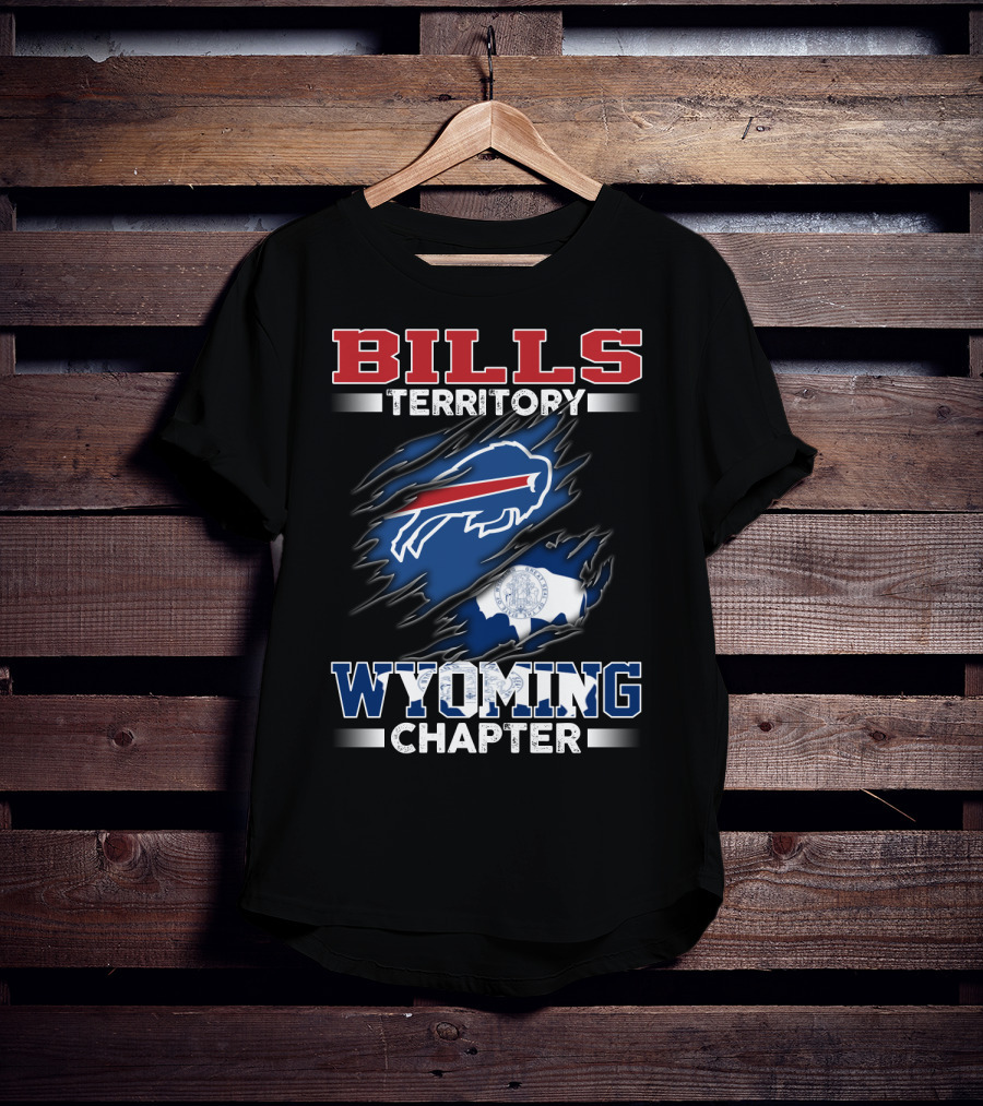 BILLS Territory Wyoming Chapter Buffalos Logo And State Flag T-Shirt