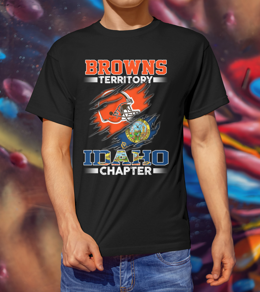 BROWNS Territory Idaho Chapter State Seal Helmet T-Shirt