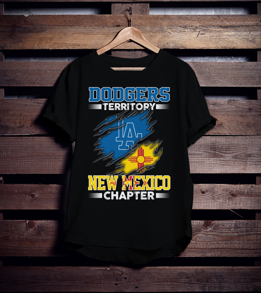 Dodgers Territory New Mexico Chapter LA Logo New Mexico Flag T-Shirt