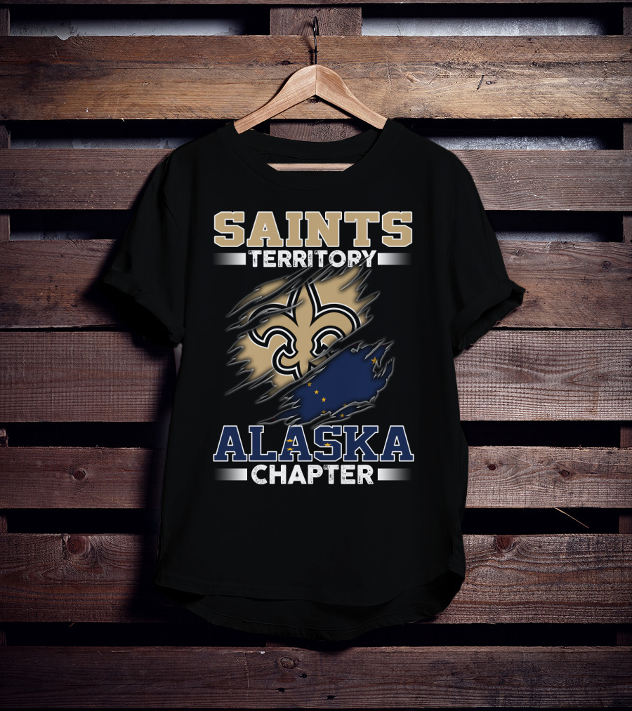 Saints Territory Alaska Chapter Fleur-De-Lis And Alaska Flag T-Shirt