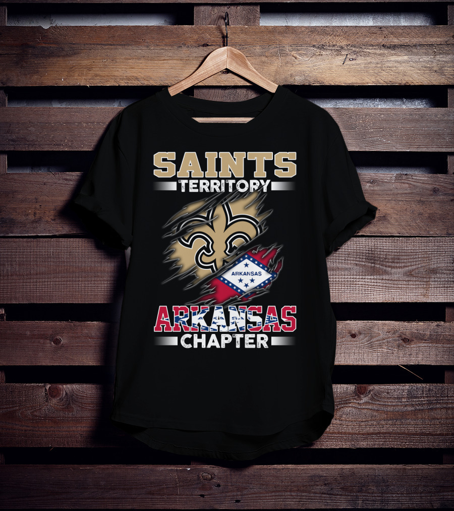 Saints Territory Arkansas Chapter Fleur-De-Lis Flag Integration T-Shirt