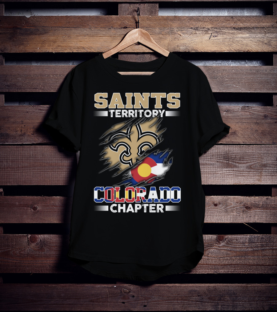 Saints Territory Fleur De Lis Colorado Flag Chapter T-Shirt