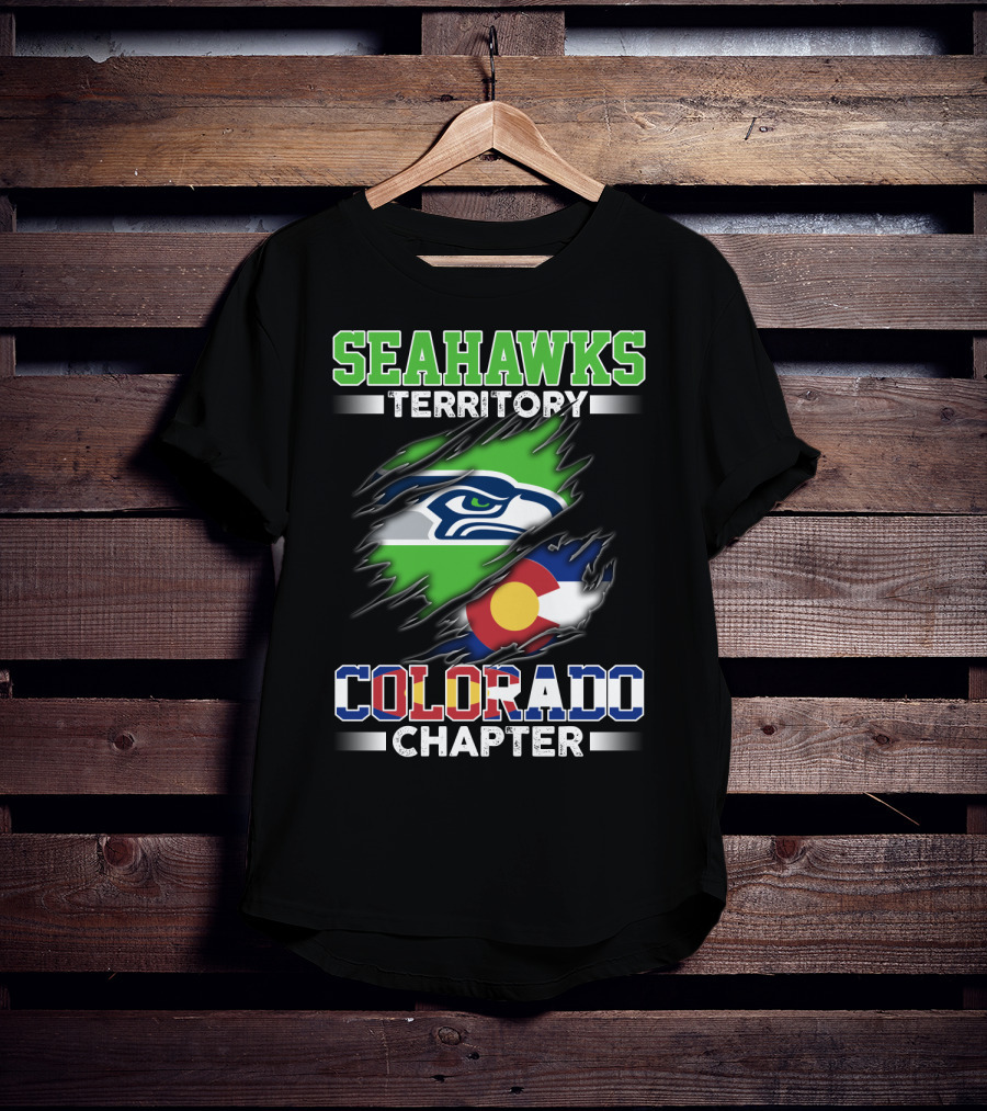 Seahawks Territory Colorado Chapter Seattle Logo Flag Интеграция T-Shirt