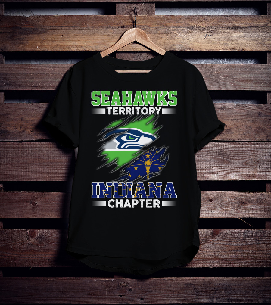 Seahawks Territory Indiana Chapter Flag Emblem Fan T-Shirt