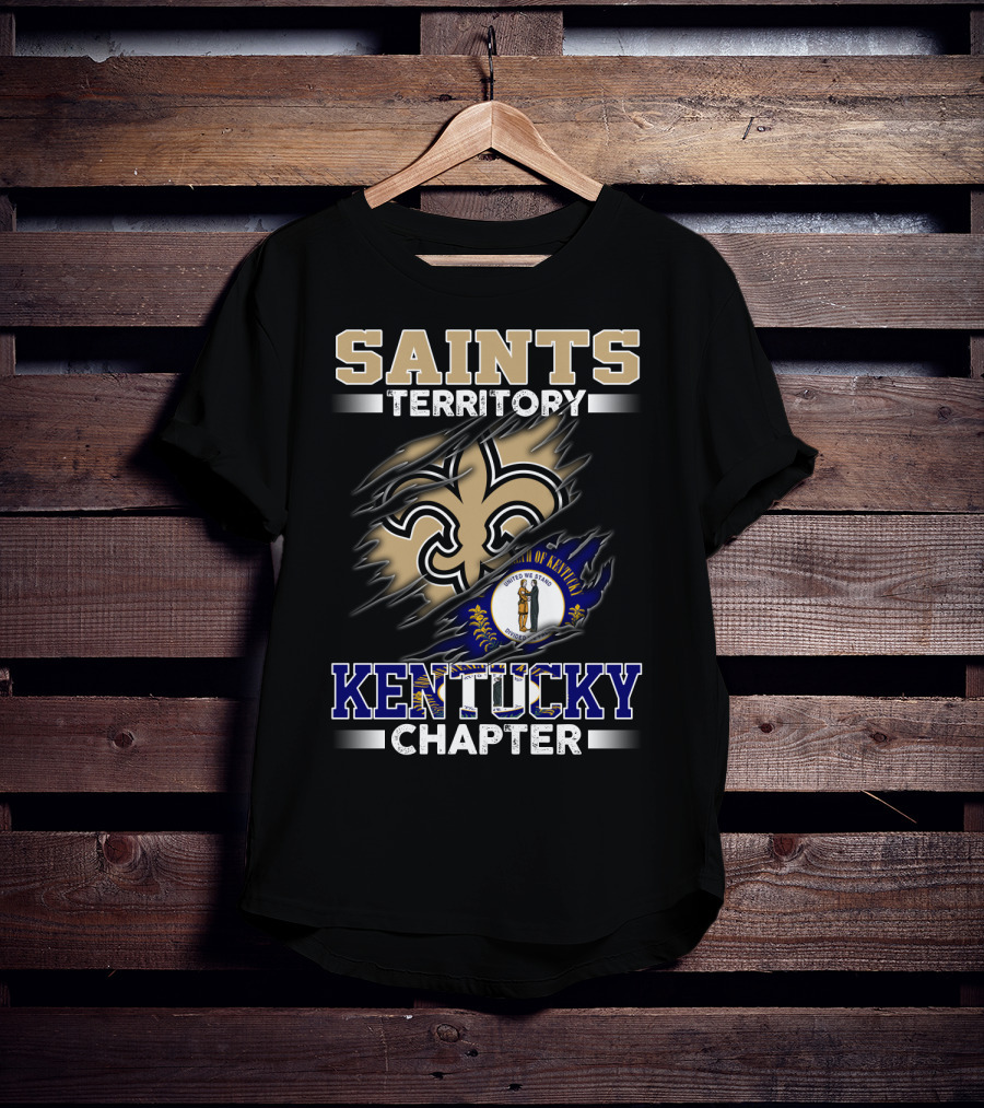 Saints Territory Kentucky Chapter Fleur-De-Lis State Flag T-Shirt