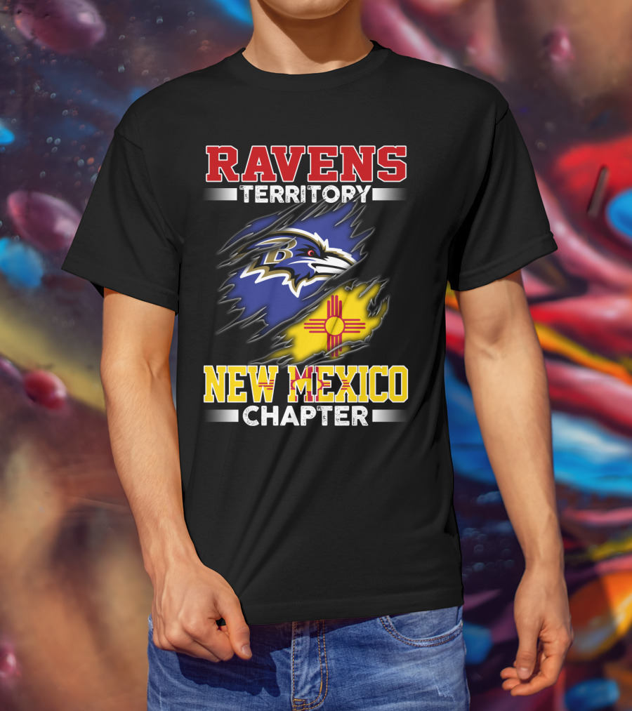 Ravens Territory New Mexico Chapter Ravens Logo Zia Symbol T-Shirt