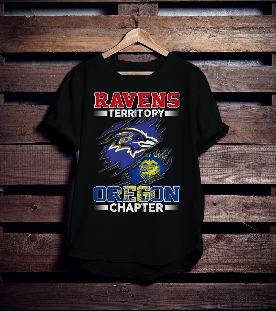 Ravens Territory Oregon Chapter Baltimore Ravens Oregon State Seal T-Shirt