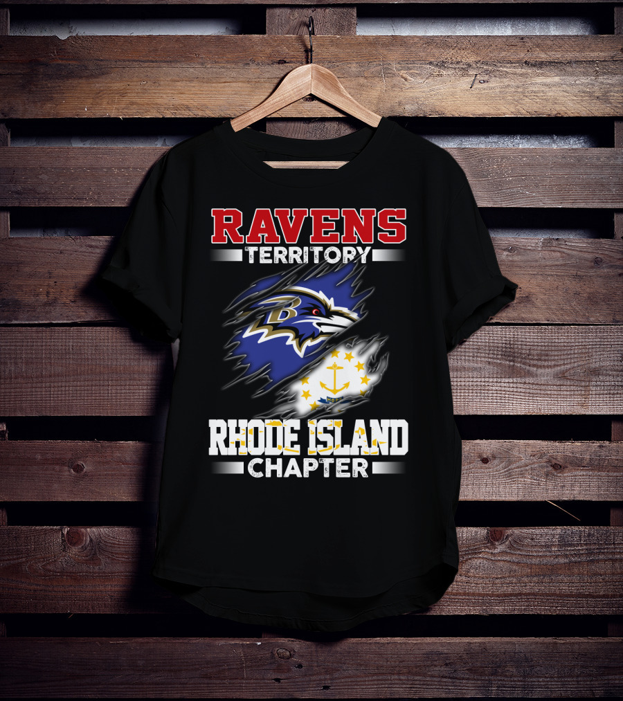 Ravens Territory Bold Logo Rhode Island Chapter Sports Fandom T-Shirt