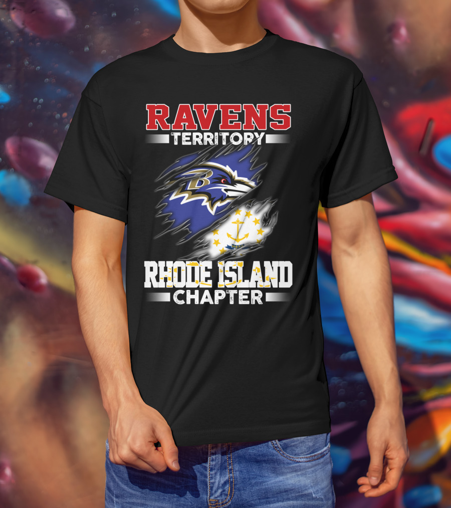 Ravens Territory Bold Logo Rhode Island Chapter Sports Fandom T-Shirt