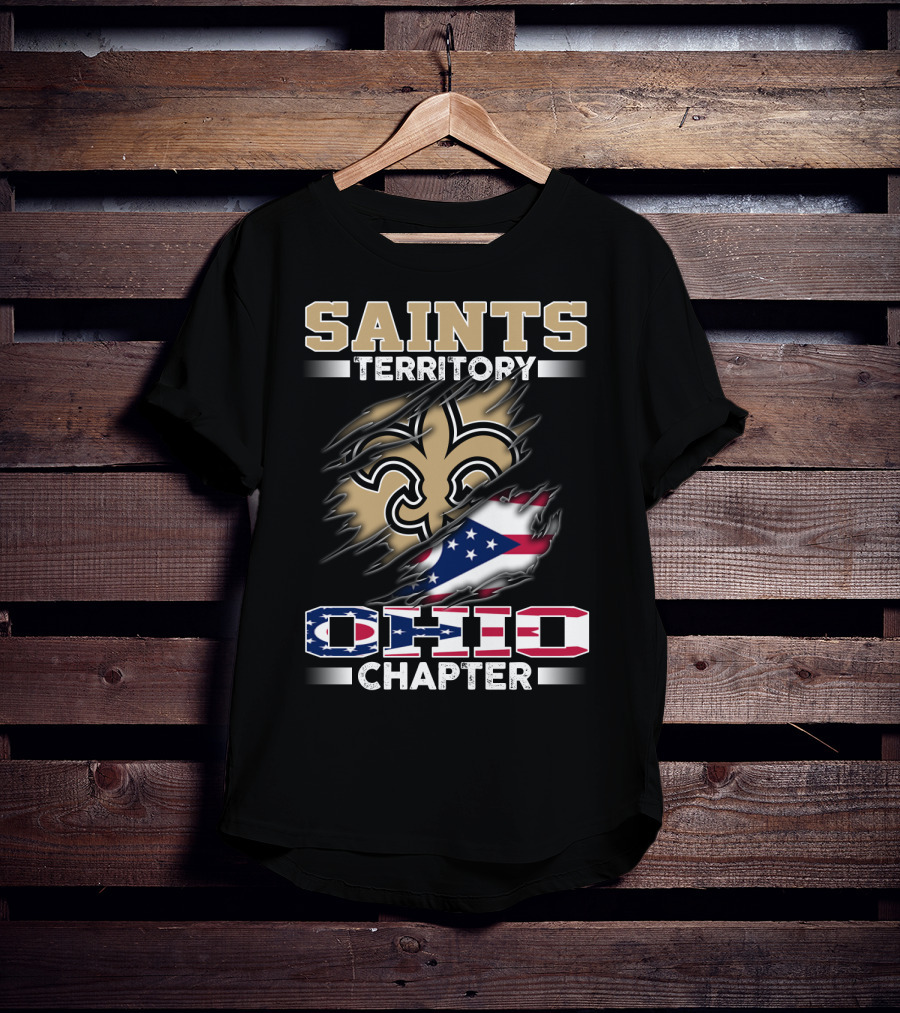 Saints Territory Ohio Chapter With Flag Icons T-Shirt