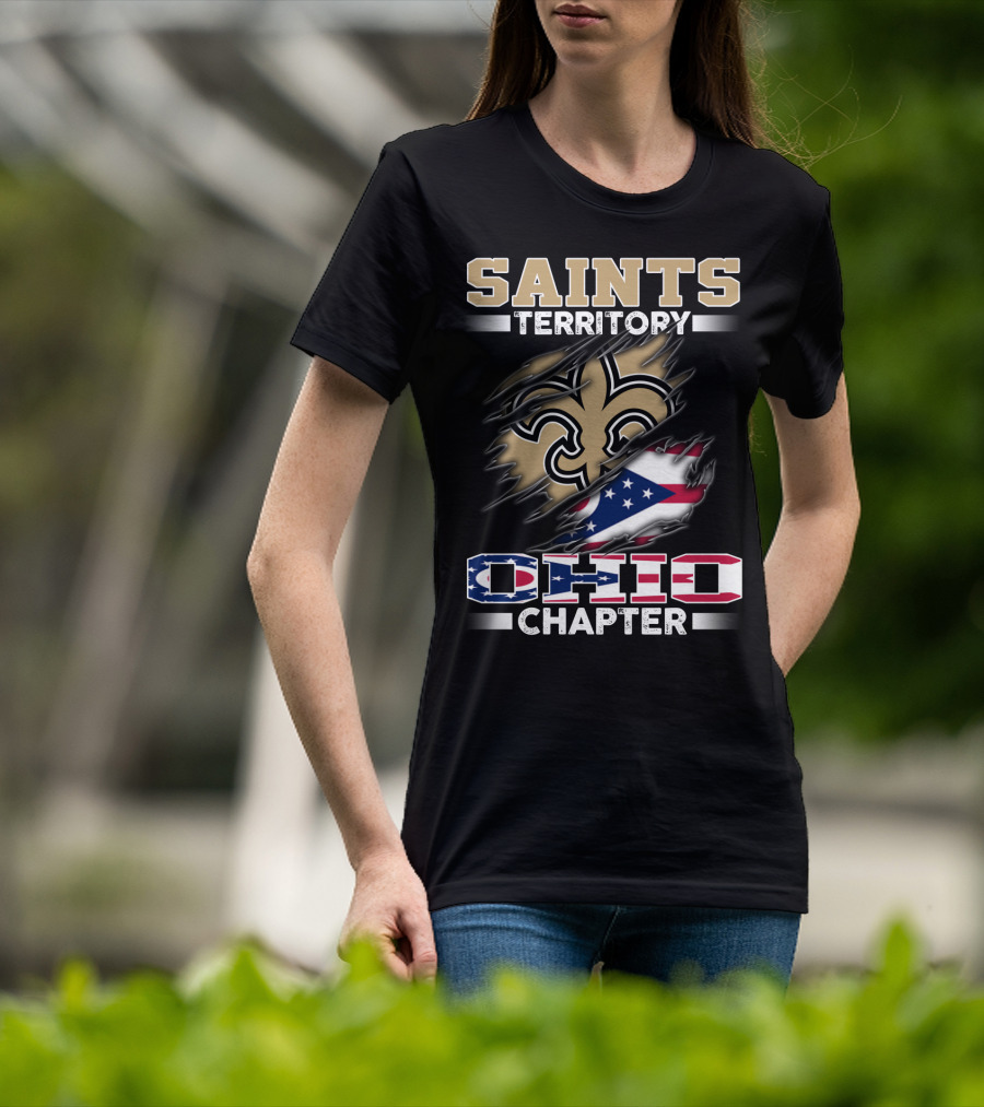 Saints Territory Ohio Chapter With Flag Icons T-Shirt