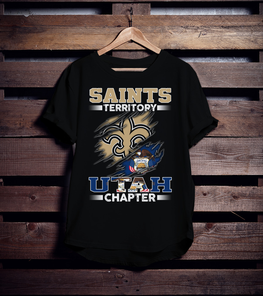 Saints Territory Utah Chapter Fleur-De-Lis State Seal And Eagle T-Shirt