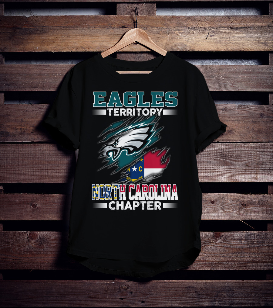 Eagles Territory North Carolina Chapter Logo Featuring State Flag And Team T-Shirt
