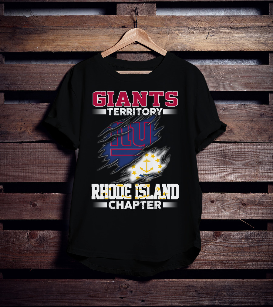 GIANTS Territory Rhode Island Chapter NY Blue Rip Flag T-Shirt
