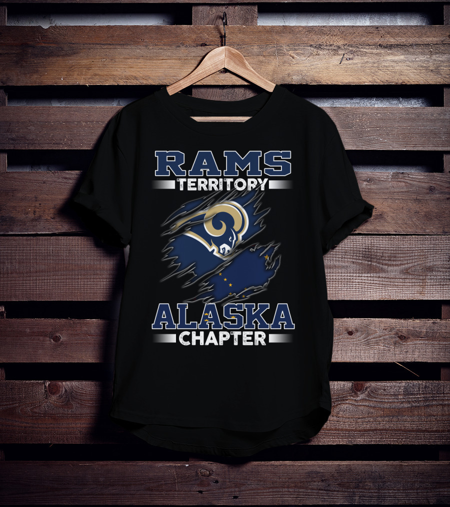 Rams Territory Alaska Chapter Nfl Team Logo With State Flag Elements T-Shirt