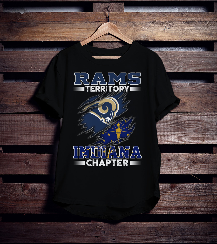 Rams Territory Indiana Chapter Featuring Indiana State Flag And Rams T-Shirt