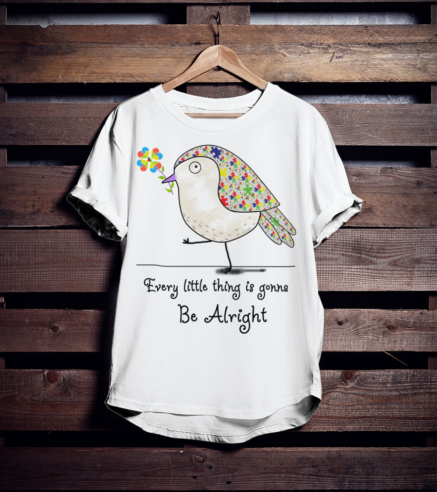 Every Little Thing Is Gonna Be Alright Puzzle Bird T-Shirt